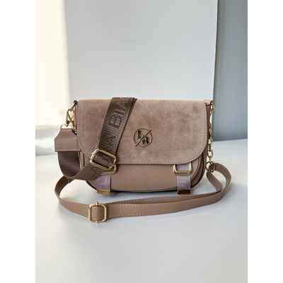 Laura Biaggi crossbody kabelka s dvoma ramienkami DX-F290-dark beige Béžová
