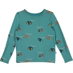 Finkid Детска блуза с дълъг ръкав Finkid Kid's Juhannus Sun Longsleeve - Deep Jungle - размер 130/140 (704-5779-0216)