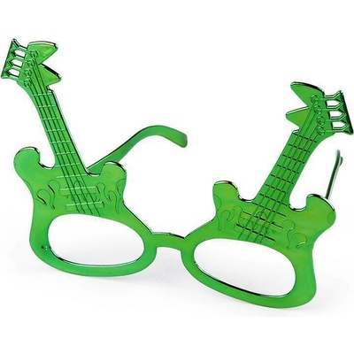 Stoklasa Karnevalové okuliare metalické gitara zelená