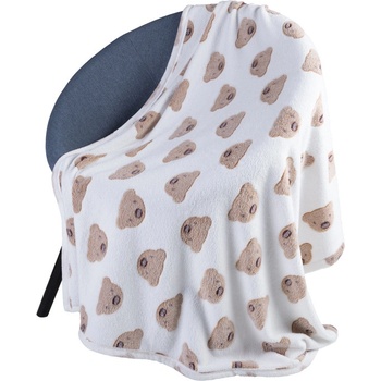 Biante Detská mikroplyšová deka Medvedíky na bielom