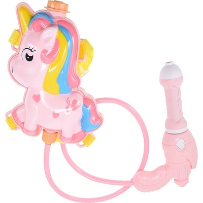 H&L Vodní pistole s batohem AquaFun jednorožec růžový 20 cm