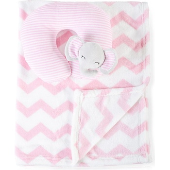 Image 1 of Cangaroo - Бебешко одеяло 90/75 cm с възглавница Sammy розов