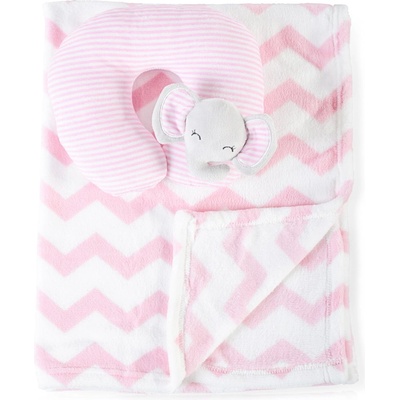 Cangaroo - Бебешко одеяло 90/75 cm с възглавница Sammy розов