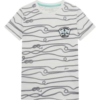 Image 1 of GUESS Бяла тениска с апликация с въже и възли и бродиран елемент за момче Guess