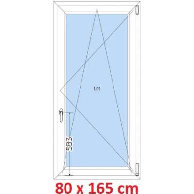 Soft Plastové okno 800 x 1650 mm, otevíravé a sklopné, Winchester/Winchester