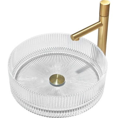 Mexen Eiva стъклена умивалник върху плота 39 x 39 см, прозрачна - 24163900 (24163900)