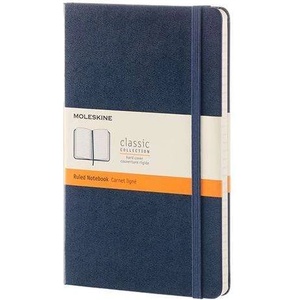 Moleskine QP060B20 sapphire blue hard cover lined notebook size L (TSV01-03919)
