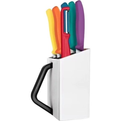 Victorinox Sada Swiss Classic blok s noži na steaky & škrabka 7 ks barevné