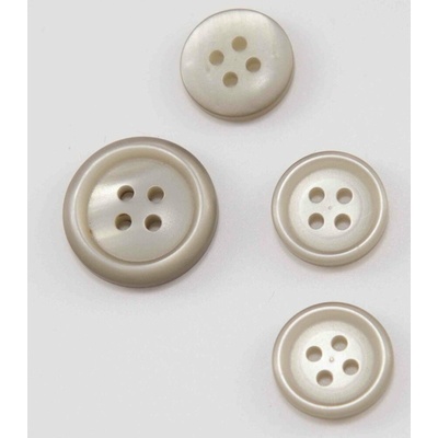 Dierkový gombík s perleťou - kameninovo šedý - priemer 1,5 cm