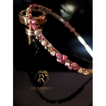Radi handmade Дизайнерска диадема с винени перли и кристали (893)