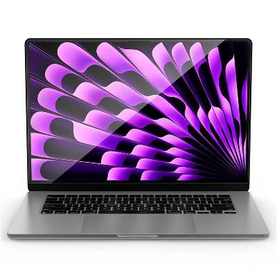 Tempered Glass GLAS. tR - висококачествено стъклено защитно покритие за целия дисплей на MacBook Air 15 M2 (2023) (черен-прозрачно)