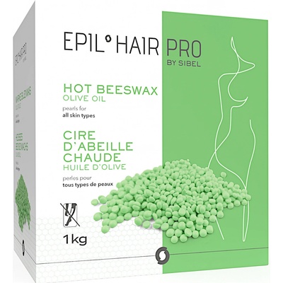 Depilační vosk pro všechny typy pleti Sibel Hot Beeswax Pearls olivový, 1000 g