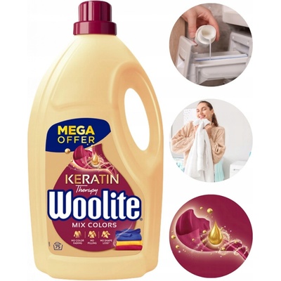 Woolite Keratin Therapy Mix Colors prací gél 75 PD 4,5 l – Zboží Mobilmania