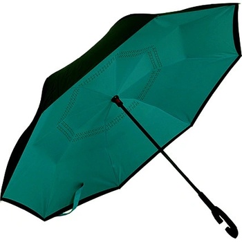 Deštník obrácený dvojvrstvý černo zelený