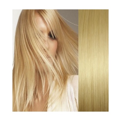 Clip in vlasy 53cm 100% ľudské REMY 100g SVETLEJŠIA BLOND