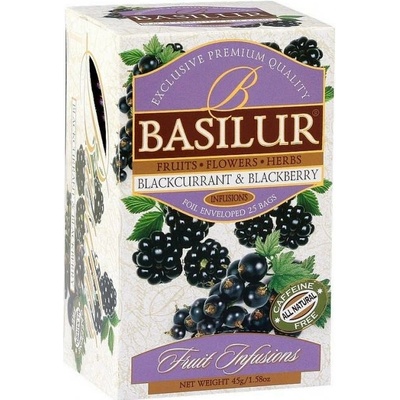 Basilur Ovocný čaj Fruit Blackcurrant and Blackberry porcovaný s přebalem 25 sáčků