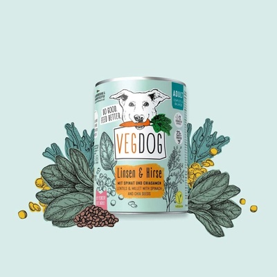 Vegdog Adult Linsen & Hirse 800 g