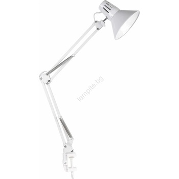 Polux Настолна лампа с щипка WORKER 1xE27/10W/230V бяла (SA2021)