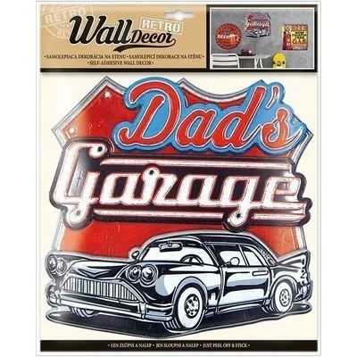 Wall decor Retro Dads Garage - samolepiaca dekorácia 30,5x38 cm