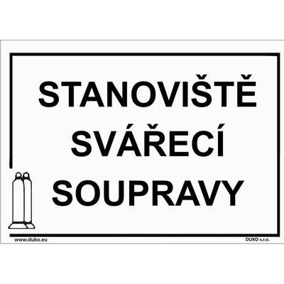 DUKO STANOVIŠTĚ SVÁŘECÍ SOUPRAVY Formát: 210 x 150 mm, Materiál: plast 3 mm, samolepící vinylová fólie