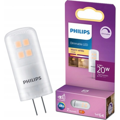 Philips 8718699767518 LED žárovka Kapsle 1x2,1W G4 210lm 2700K teplá bílá, stmívatelná – Hledejceny.cz