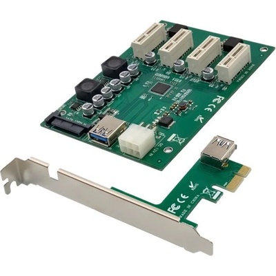 Conceptronic PCI Express карта PCIe x1 към 4 PCIe x1 Expan. Kit (EMRICK10G)