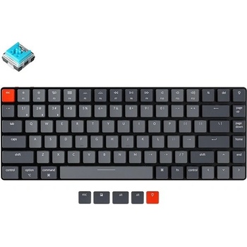 Keychron K3 75% Layout Ultra-Slim Low Profile Hot-Swappable Optical Blue Switch K3-E2