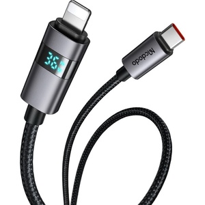 Mcdodo Кабел за данни - Mcdodo (CA-6570) - USB-C → Lightning, LED дисплей, 36W, 1.2m - Черен