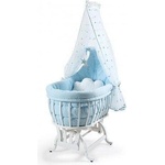 Tahterevalli Легло - люлка luna Цвят БЯЛА КОНСТРУКЦИЯ СЪС СИН ТЕКСТИЛ (2477)