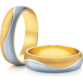 SAVICKI Сватбени халки: двуцветно злато, полукръгъл профил. 5 мм