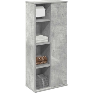 vidaXL Шкаф за баня с държач за ролки, бетонно сив, 39x22x90 см (858527)