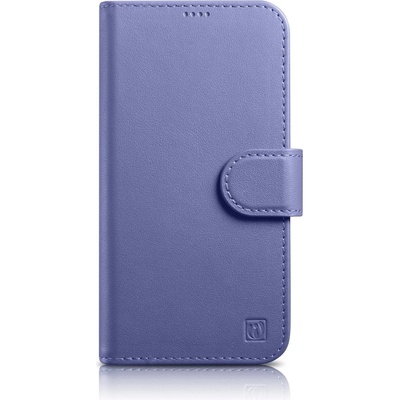ICARER Флип кейс 2в1 от естествена кожа iCarer Wallet Case за iPhone 14 Plus, Anti-RFID, светлолилав, (WMI14220727-LP) (WMI14220727-LP)