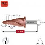 Karnasch Стъпално свредло Ø 6-18 mm (x 4-6 mm) HSS-XE с покритие Titan-Tec за мантинели BESTSELLER (1368)