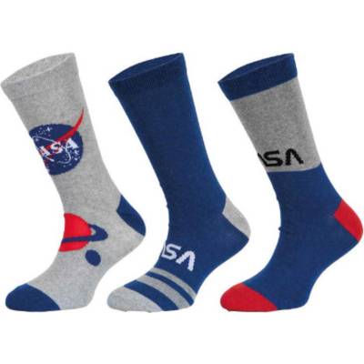 Trenýrkárna Комплект от три - детски чорапи NASA многоцветни (39269/blue) Trenýrkárna | Sin Cherven Siv Mnogotsveten | Момчешки | 31-34