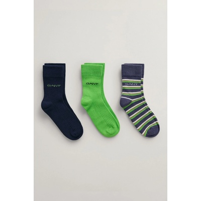 GANT STRIPE SOCKS 3-PACK modrá