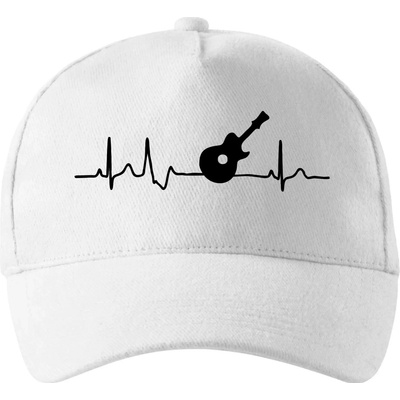 EKG akustická gitara so zahnutým šiltom a látkovou sponou Biela