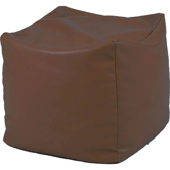 Image 1 of PUFRELAX Пуф, 80л. , Табуретка Куб - Chocolate, PU кожа, Пълнеж от Полистиролни перли, 8082 (PUF-G-C-PU-CHO)