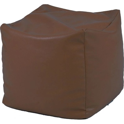 PUFRELAX Пуф, 80л. , Табуретка Куб - Chocolate, PU кожа, Пълнеж от Полистиролни перли, 8082 (PUF-G-C-PU-CHO)
