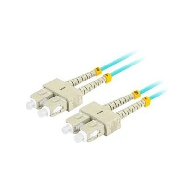 Lanberg FO-SUSU-MD31-0020-TQ) optický patch, MM SC/UPC-SC/UPC duplex, 2m, cyanový