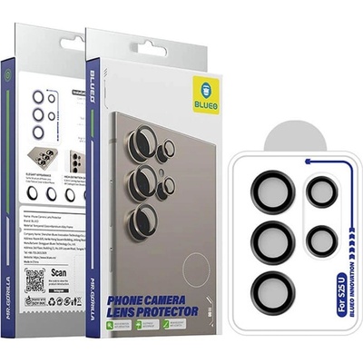 Blueo Протектор за Камерата на Samsung S25 Ultra, Blueo Cam Lens Glass, Черен (6934663703852)