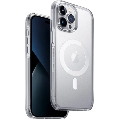 Uniq Combat MagClick Case - хибриден удароустойчив кейс за с MagSafe за iPhone 14 Pro Max (прозрачен)