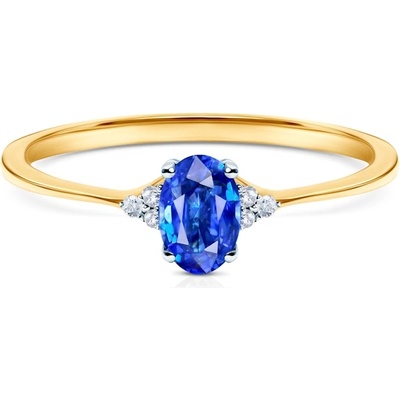 SAVICKI Годежен пръстен Savicki: двуцветно злато, син сапфир