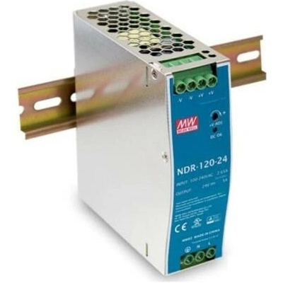Mean Well NDR-120-24 síťový zdroj na DIN lištu 24 V/DC 5 A 120 W Počet výstupů:1 x Obsah 1 ks