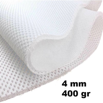 3D Sieťovina pletená, farba Biela, 4mm, 400 gr/m2