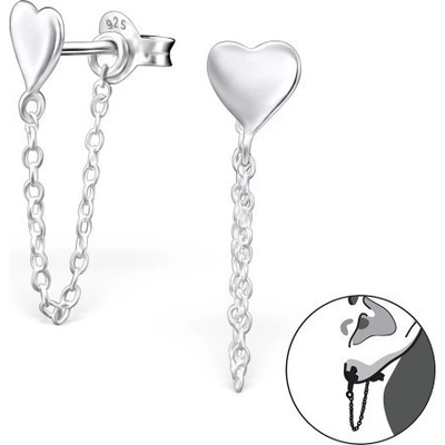 All4Silver strieborné obojstranné náušnice srdce A4S26675