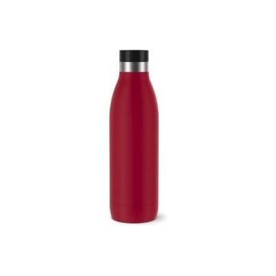 temsa HOGAR Emsa Bludrop drinking bottle, 0.7 liters, 100% leak-proof, quick-press closure, ergonomic 360° drinking pleasure, warm for 12 hours, cool for 24 hours, easy to clean, stainless steel, powder coating, dark red, N31129 - N3112900