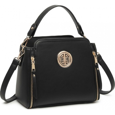 Čierna zipsová crossbody dámska kabelka Zivana