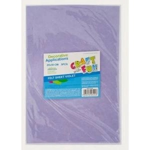 Craft with fun Felt sheet purple 20x30 5el