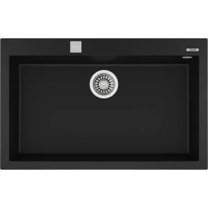 Teka Гранитна мивка, авт. клапан, за шкаф 80 см, ForSquare 72.40 TG ЧЕРНА (М.1025.ЧЕ) Мивка за вграждане