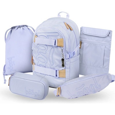 Baagl SET 5 Skate Lilac: раница, перник, торба, кръстна чанта, калъф за лаптоп BAAGL | Lilav | Момчешки | UNI